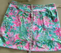 Lilly Pulitzer Maryana Skort Pink Aqua Green Pink Tropical Floral Print Sz: Lrg