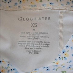 New Blogilates Women’s Ballerina Skort Skirt White Blue Yellow Floral XS (0-2)