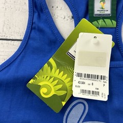 NEW FIFA World Cup Brasil Soccer Racer Back Tank Top Shirt Women’s Small Blue