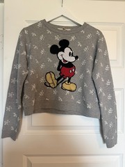 RARE Marc Jacobs Disney Sequined Mickey Mouse Sweatshirt Gray Medium