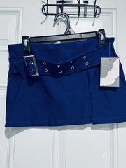 Love Poem Blue Women’s Athletic Skort L Belt Buckle Closure Short Solid
