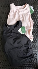 Halara Tank With Built In Bra And Side Ruching M-1 Black And 1 Pink New W/Tags