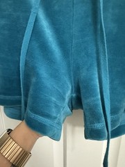 Vintage Juicy Couture USA Velour Hoodie & Shorts Set Turquoise Small Y2K
