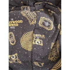 Disney Parks Hollywood Tower of Terror Black Gold Velour Tracksuit Hoodie Small