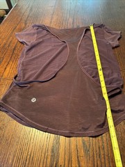 Lululemon Shirt Womens Small Plum Sheer Mesh Scoop Neck Cap Sleeve Athletic Top