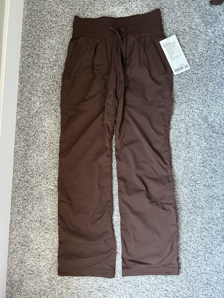 BRAND NEW Lululemon Dance Studio Mid Rise Pants Burgundy Brown Size 2 28.5”