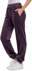 Womens Lazypants High Rise Velour Pants Purple XS X-Small