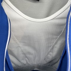 Nike Dri-FIT Running Pullover Women Large Blue Half Zip Thumbholes Built in Tank