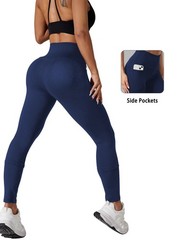 Women High Waisted Yoga Pants Leggings With Pockets Soft Stretch Fitness Pants