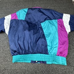 Vintage Andy Johns Jacket Mens Medium Colorblock Windbreaker Nylon Retro 90s
