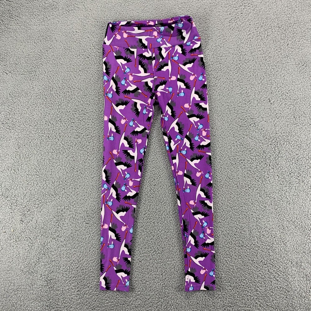 LulaRoe Pants Womens Small Purple Ducks Leggings Yoga Pants Stretch 24×26