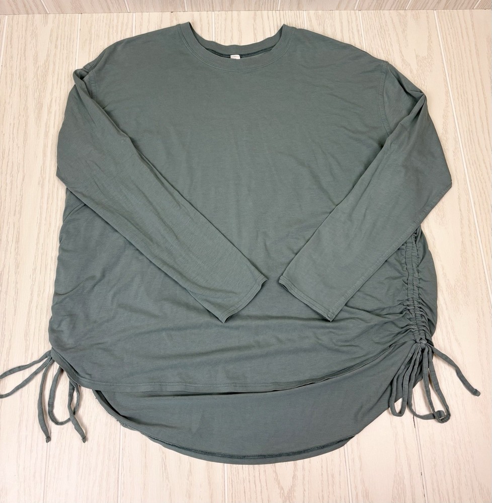 Lululemon Side Cinch Pima Cotton Long Sleeve Green Size 8