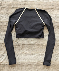 L*Space Active Campbell Long Sleeve Crop Top & Skort Black Combo Sz S Workout