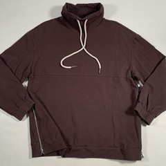 Varley Warwick Funnel Neck Pullover Side Zip Sweatshirt Sz Small Chocolate Plum