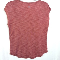 Lululemon V-Neck Cap Sleeve Top Size 8 Heathered Rose Red Pink Activewear