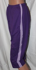FREEDOM FIT ZONE 100% COTTON ELASTIC WAIST CAPRIS PURPLE/LILAC WOMENS ALL SIZES