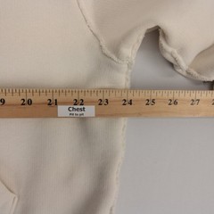 Rag and Bone Hoodie Womens L Cream V Neck Pullover Raw Hem Kangaroo Pocket