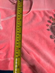 Juicy Couture Neon Pink Velour Straight Leg Low Rise Pants 33 x 33 Zip Up Hoodie