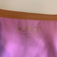 L*Space Top Womens S Small Tan Pink Active Revolutions Ribbed Colorblock Cropped