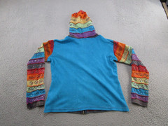 Rising International Full Zip Hoodie Sweatshirt Boho Chic Hippie Size L Read