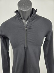 Nike Pro Women’s Top Shirt Small Black 1/2-Zip Dri-Fit Stretch Long-Sleeve !