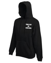 Custom Printed Your Text Fruit of the Loom Premium 70/30 Hooded Sweatshirt Top