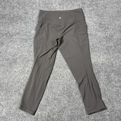 Athleta Leggings Womens Large Brown Salutation Stash 7/8 Tight Pockets Yoga