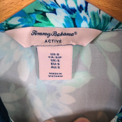 Tommy Bahama Active Floral Zip Front Jacket Sz Small Teal Women Golf Casual