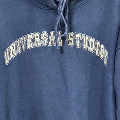 Universal Studios Unisex L Blue Pullover Fleece Hoodie Graphic Logo Pocket