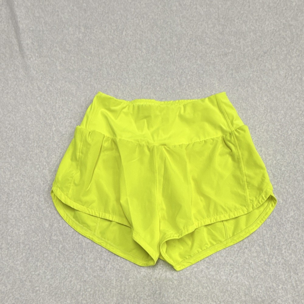 Women Yellow Solid Blended Fabric Athletic Shorts Gym & Training Machine Wash M