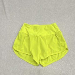 Women Yellow Solid Blended Fabric Athletic Shorts Gym & Training Machine Wash M