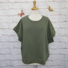 LOFT outlet short sleeve army green oversized cap sleeve sweatshirt size XL New!