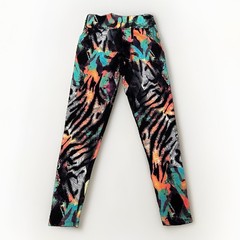 Dona Jo Fitwear Wild Tiger Harlequin Print Leggings Pants Festival Brazil Sz 1