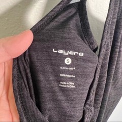 Layer 8 Women’s Size Small Racerback Tank Top Heathered Black Mesh Qwick-Dry