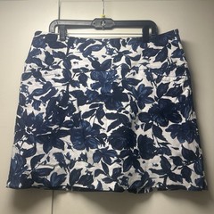 S.C.&CO. Women’s XL Blue White Floral Pull-On Stretch Athletic Golf Skort
