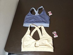 Lot Of 2 Womens Medium M Series 8 Fitness Pullover Sport Bras Imperfections
