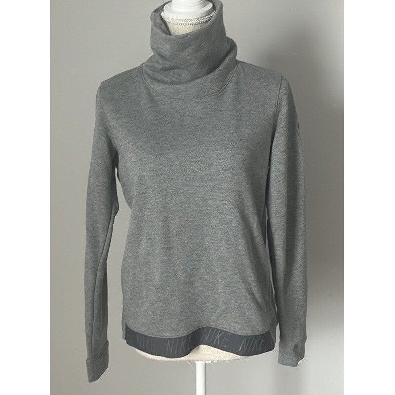 Nike Dri Fit Womens Funnel Cowl Neck Pullover Sweatshirt Gray 860130 Small