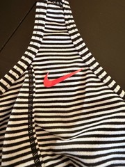 Nike Women’s Striped Racerback Performance Tank Top with Built-in Shelf Bra