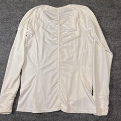 Athleta Women’s Large White Stretch Activewear Top 3/4 Zip Thumbholes