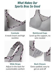 Glamorise No‑Bounce Cami Sports Bra • Wirefree Wicking Full Figure 44G Blue NIP