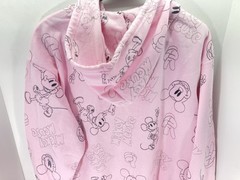 Disney Mickey Mouse Hoodie Sweatshirt Women Large Pink AOP Full Zip Fleece NWT