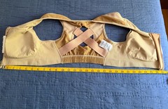 ALIGNMED ZIPPER POSTURE SPORTS BRA Size M Beige Front Zip Compression
