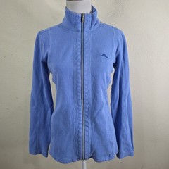 Tommy Bahama Size Small Aruba Full Zip Jacket Periwinkle Blue Cotton Blend