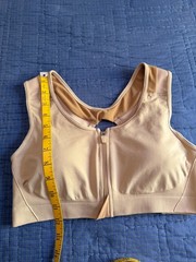 ALIGNMED ZIPPER POSTURE SPORTS BRA Size M Beige Front Zip Compression