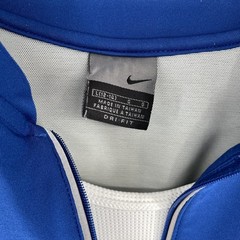 Nike Dri-FIT Running Pullover Women Large Blue Half Zip Thumbholes Built in Tank