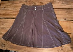 Athleta Womens Size 2 Skort Dual Snap Zip-Fly Taupe Brown Activewear GorpCore