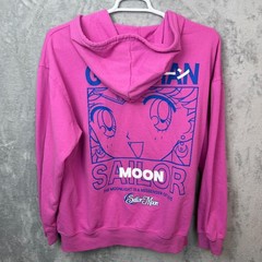 Sailor Moon Zip Hoodie Womens XXL Pink Pretty Guardian Anime Graphic Sweatshirt
