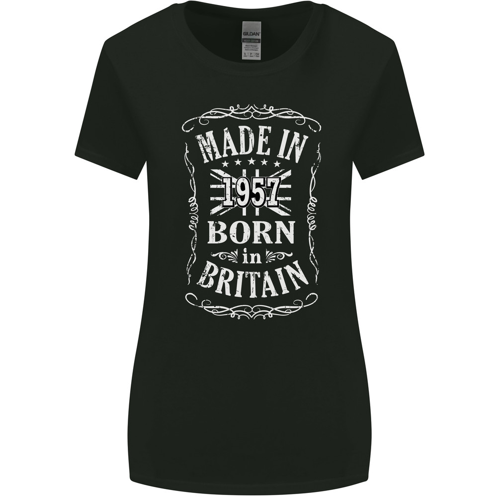 Born In Britain 69th Birthday Made 1957 Womens Wider Cut T-Shirt