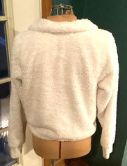 Calvin Klein Performance Small White Fuzzy 1/4 Zip High Neck Sweathshirt