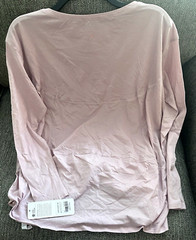 CRZ YOGA Pima Cotton Long Sleeve Workout Shirt Loose Fit Boat Neck Sz XS 0/2